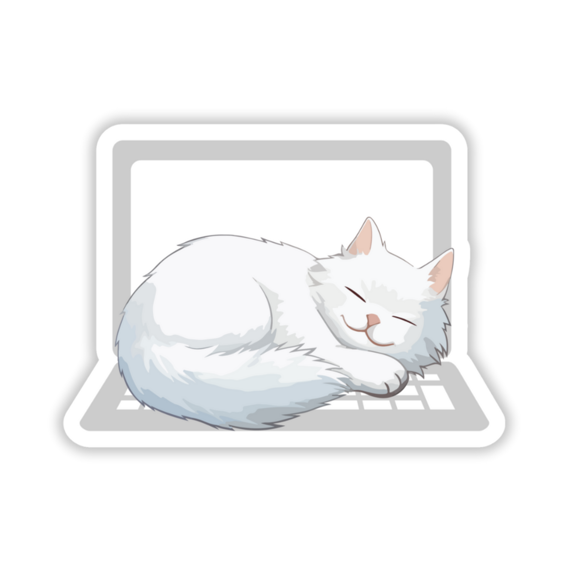 Cat on Laptop Sticker