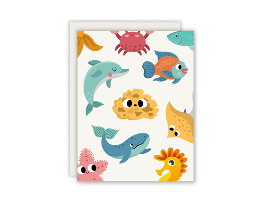 Under The Sea Sponge Birthday Card