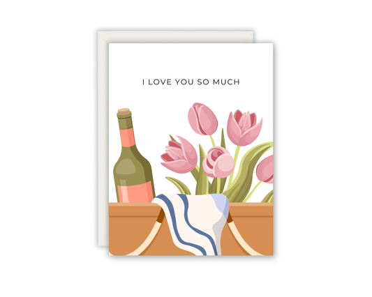 I love you so much Picnic Basket Card