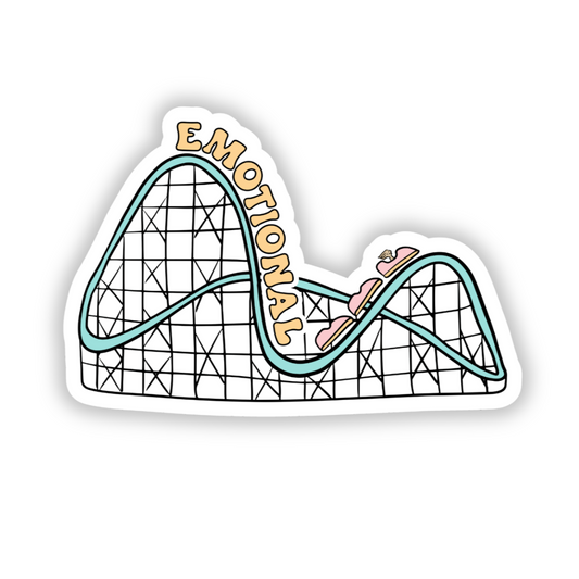 Colorful emotional rollercoaster sticker.