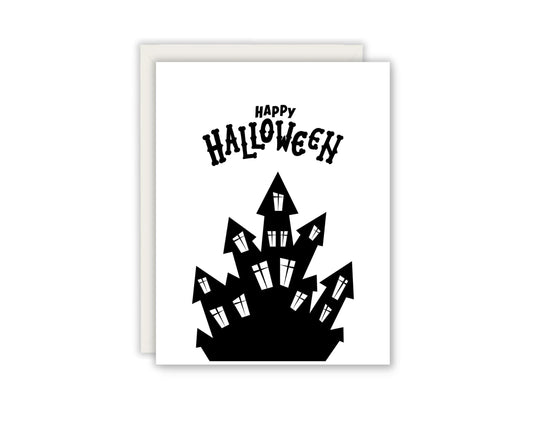 Haunted Castle Halloween Greeting Card