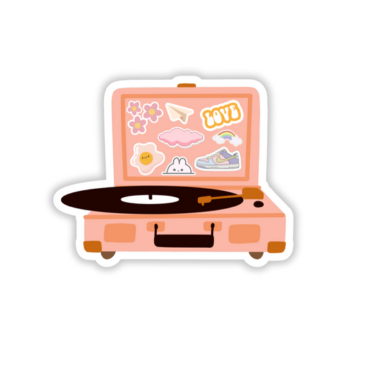 Pink Vinyl Player Sticker