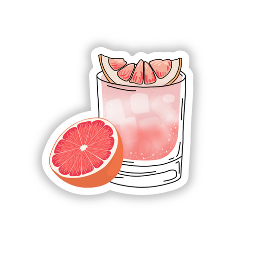 Paloma Cocktail Sticker - Cocktail Vinyl Sticker - Mixed Drink Sticker - Alcohol Sticker - Happy Hour Sticker- Mocktail Sticker - 21st Drink