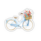 Blue floral bike sticker