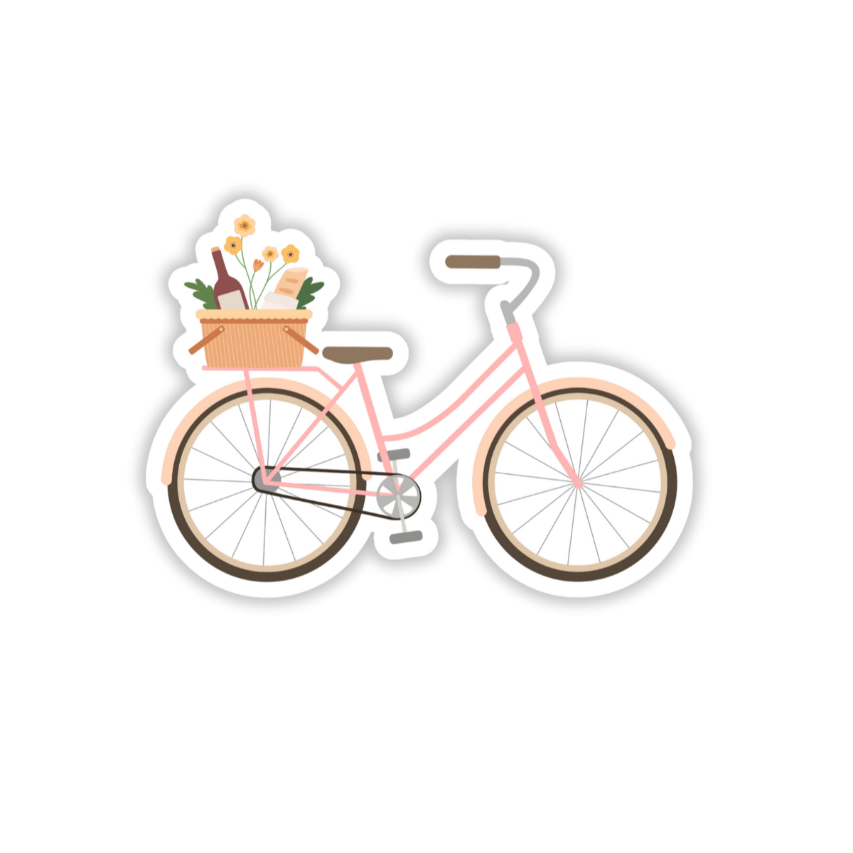 Yellow floral bike sticker