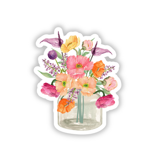 Floral bouquet sticker