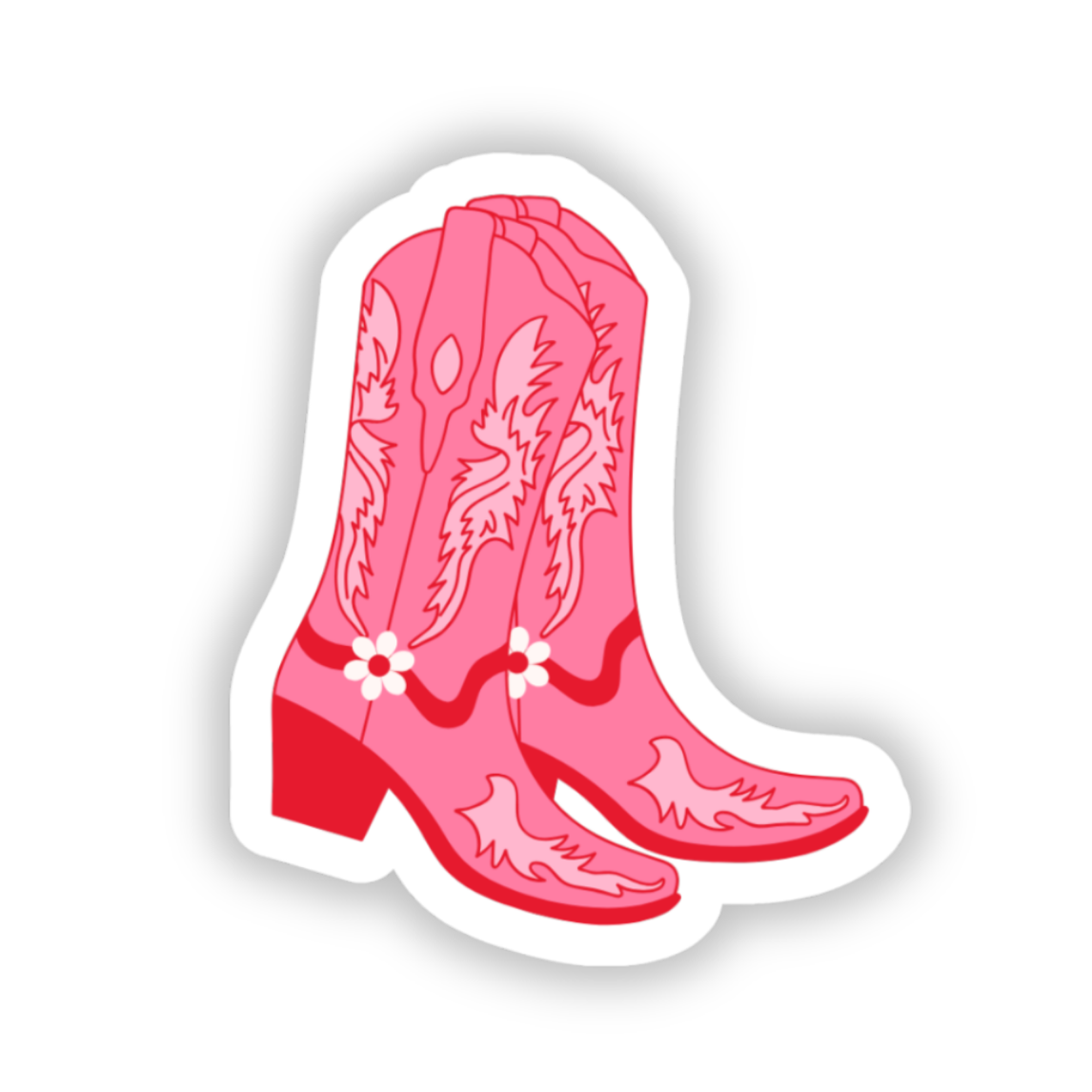 Pink cowgirl boots sticker