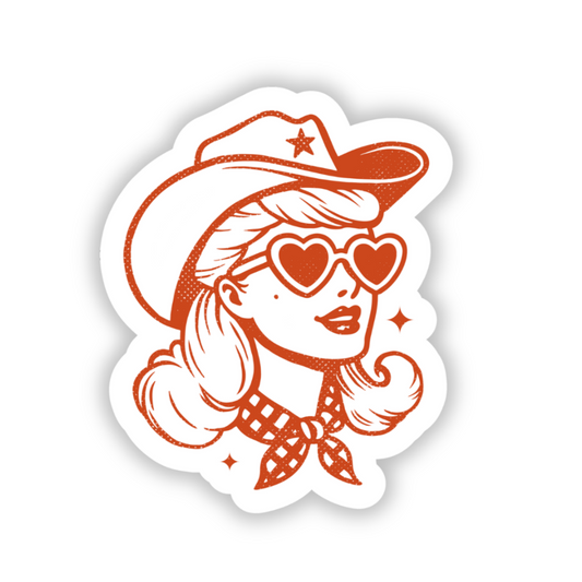 Red cowgirl sticker