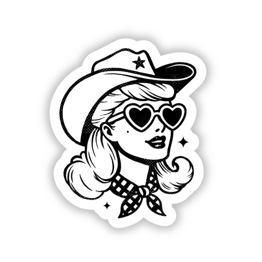 Black cowgirl sticker