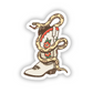 Snake in cowboy boots sticker