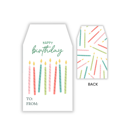 Birthday Candle Gift Tag Set of 10