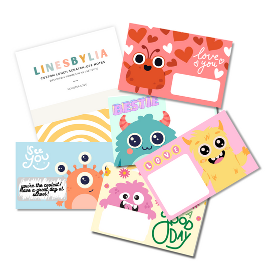 Monster Love Scratch-off Lunchbox Note Cards