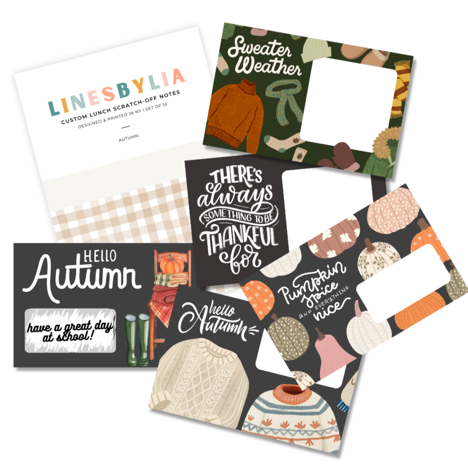 Autumn Scratch-off Lunchbox Note Cards (Copy)