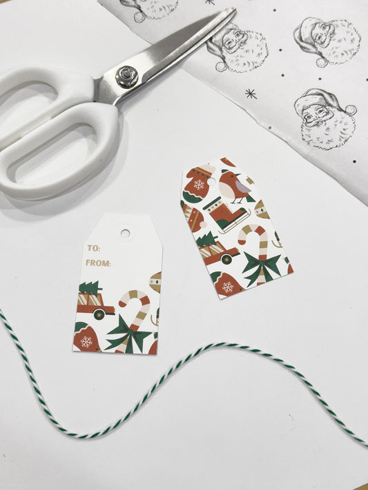 Christmas Double Sided Christmas Gift Tag Set of 10