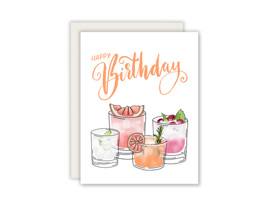 Happy Birthday Cocktail Greeting Card