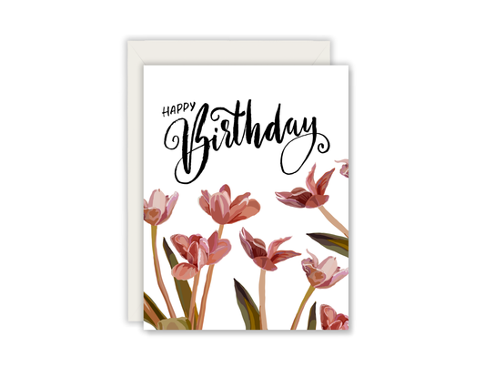 Floral Happy Birthday Card