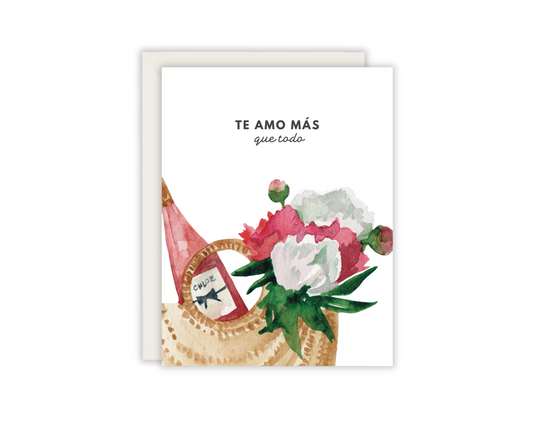 Te amo mas que todo tarjeta- Spanish Love Greeting Card