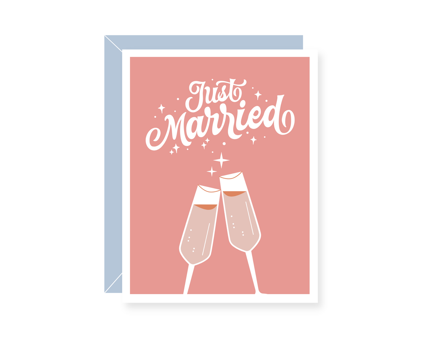 Just Married Cheers Greeting Card