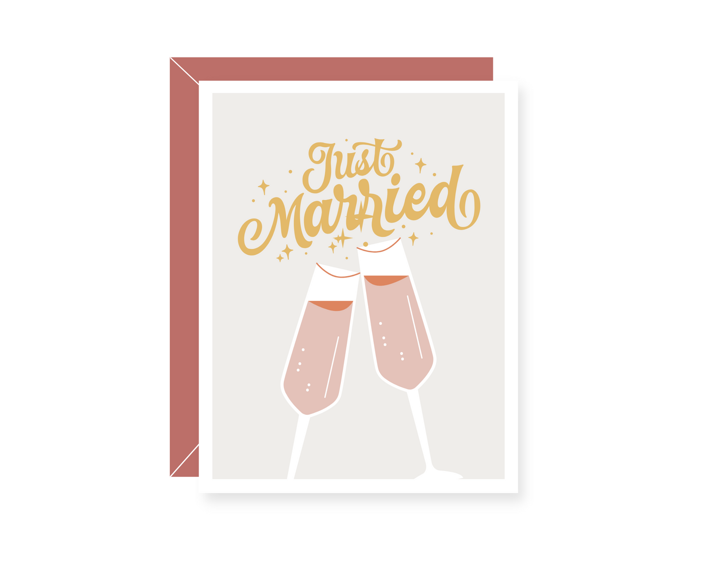 Just Married Cheers Greeting Card