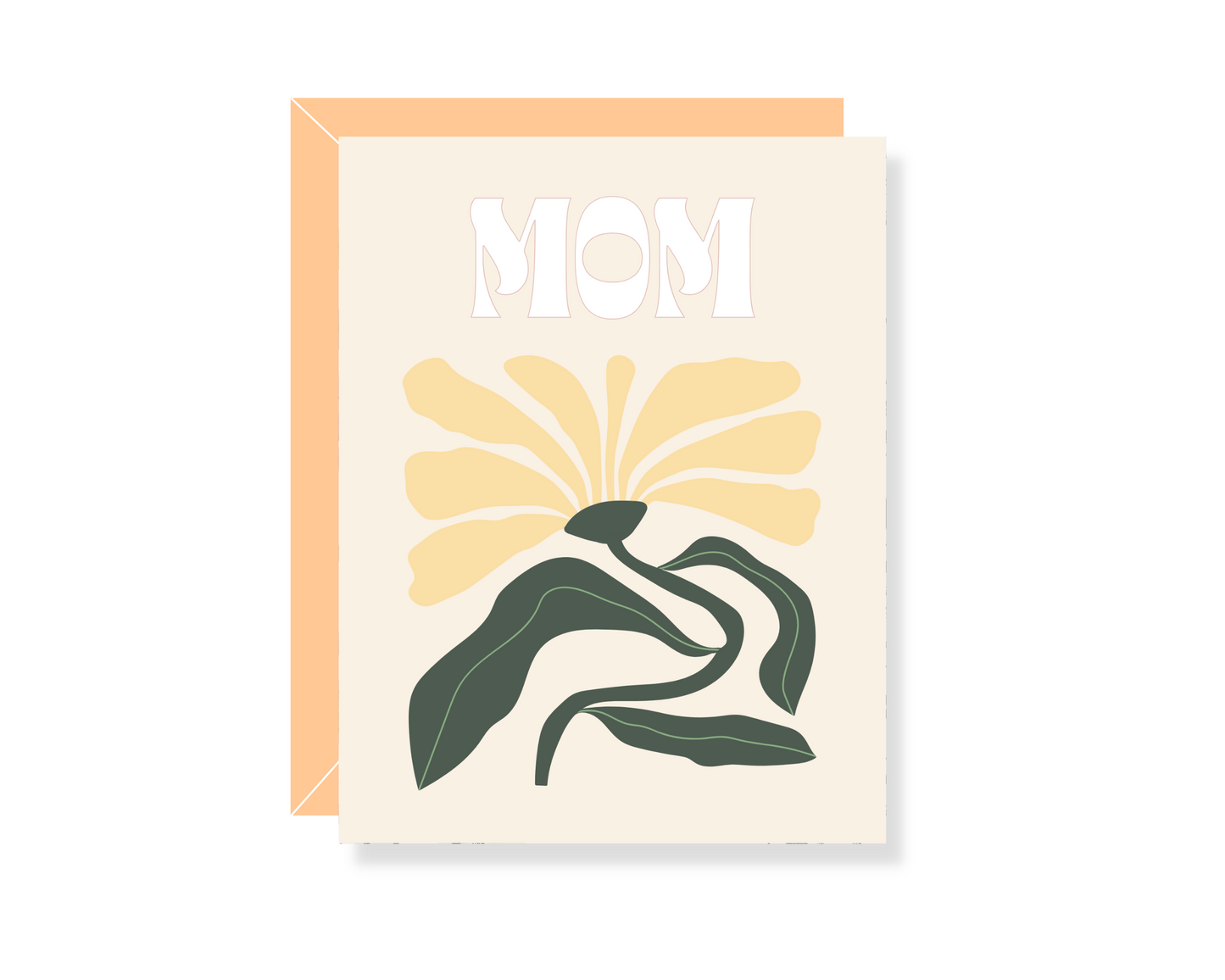 Yellow Retro Mom Greeting Card