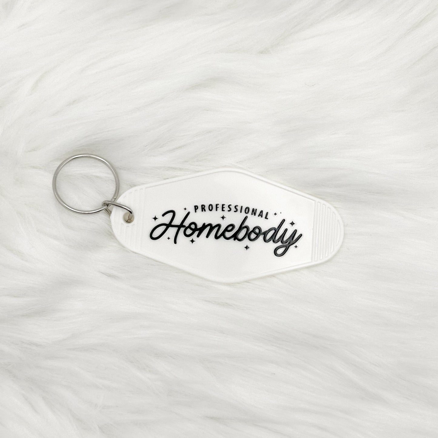 Professional Homebody Motel Keychain