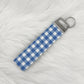 Blue Checkered Wristlet Keychain