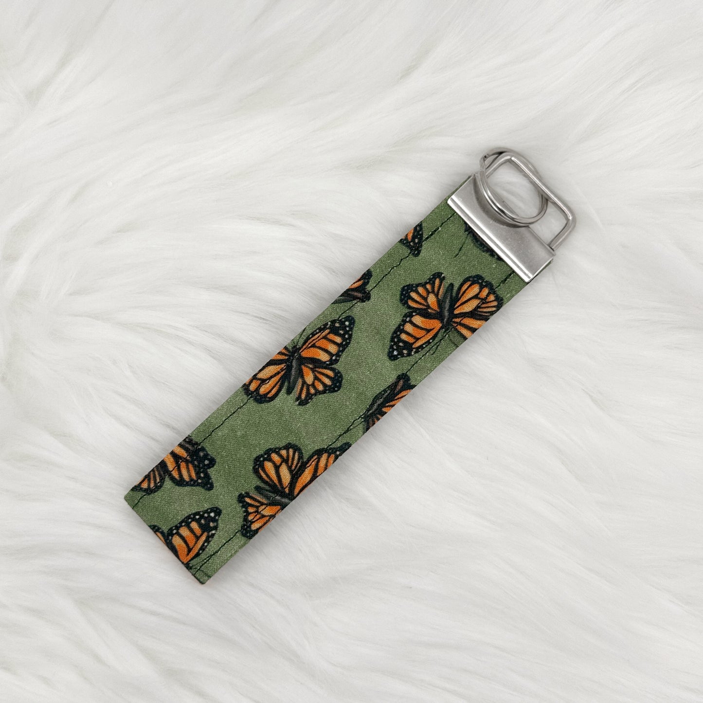 Orange Butterfly Wristlet Keychain