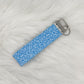 Blue Floral Wristlet Keychain