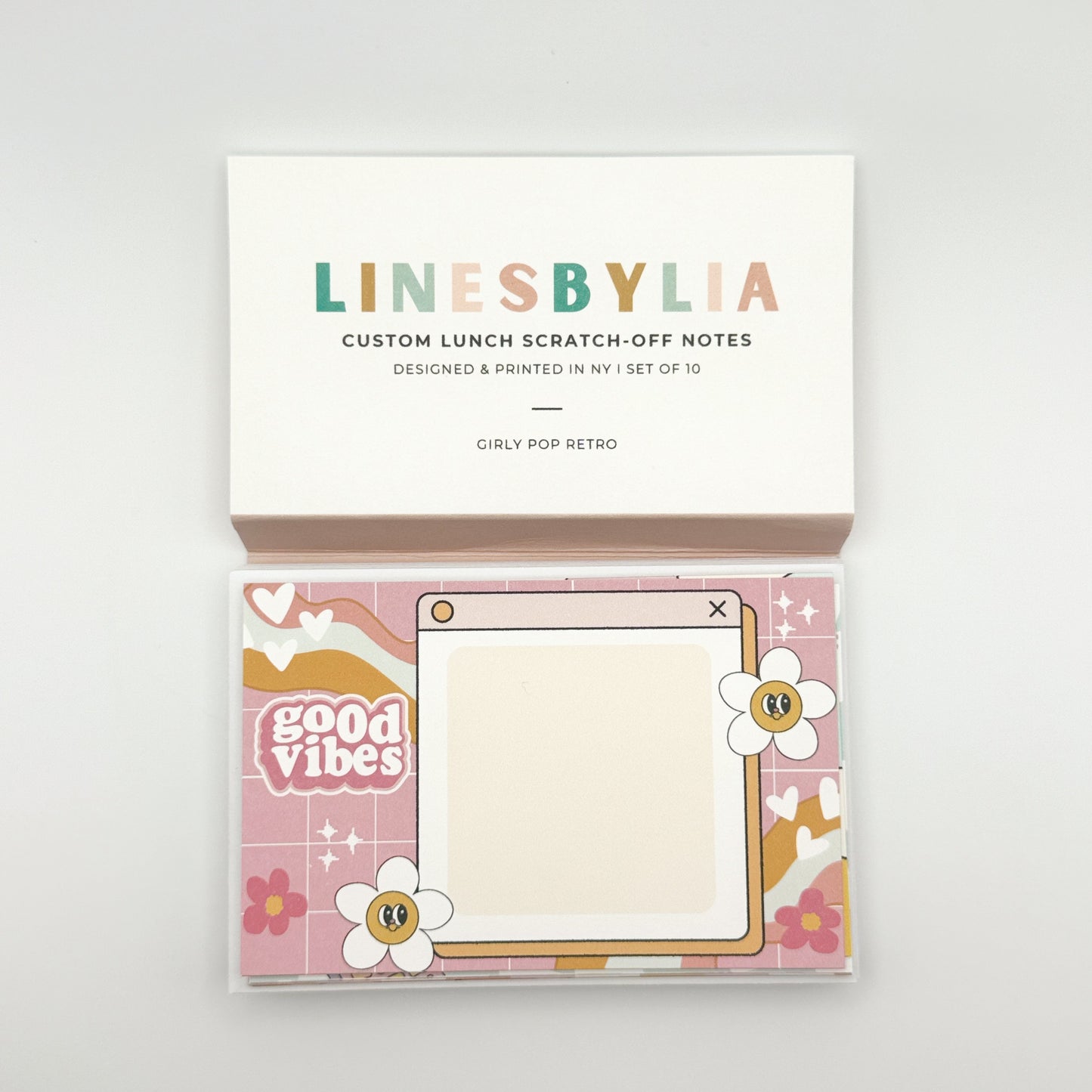 Girly Pop Retro Scratch-off Lunchbox Note Cards