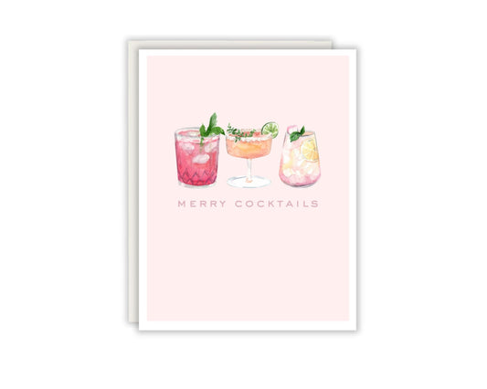 Pink Merry Cocktails Greeting Card