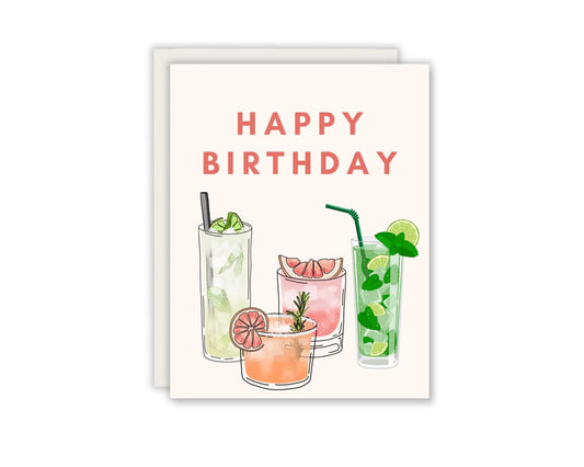 Happy Birthday Cocktail Greeting Card