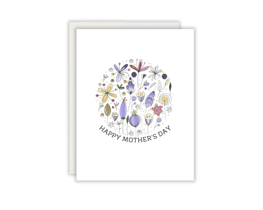 Floral happy mothers day card