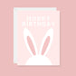 Hoppy Birthday Greeting Card (Pink)