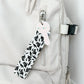 Black & white Leaves Wristlet Keychain