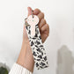 Black & white Leaves Wristlet Keychain