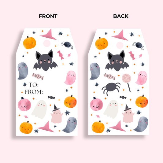 Pastel Halloween Boo Basket Tag | Happy Halloween Gift Tag | Spooky Season Tag | BOO Basket Gift Tag | Girl Halloween Set of 10 Double Sided