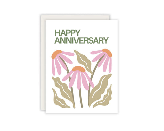 Floral Happy Anniversary Card