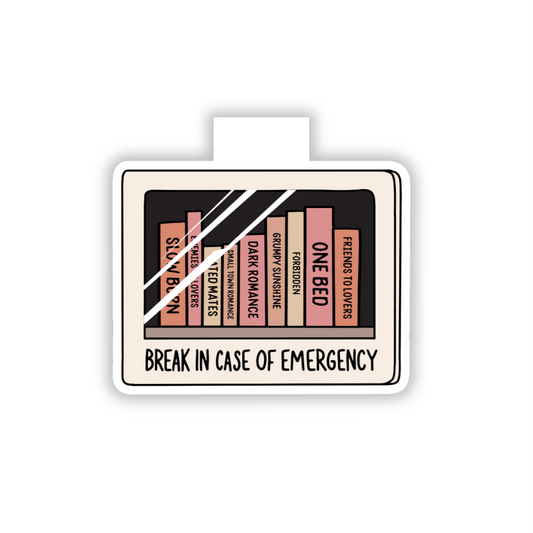 Break In Case of Emergency Bookcase Magnetic Bookmark