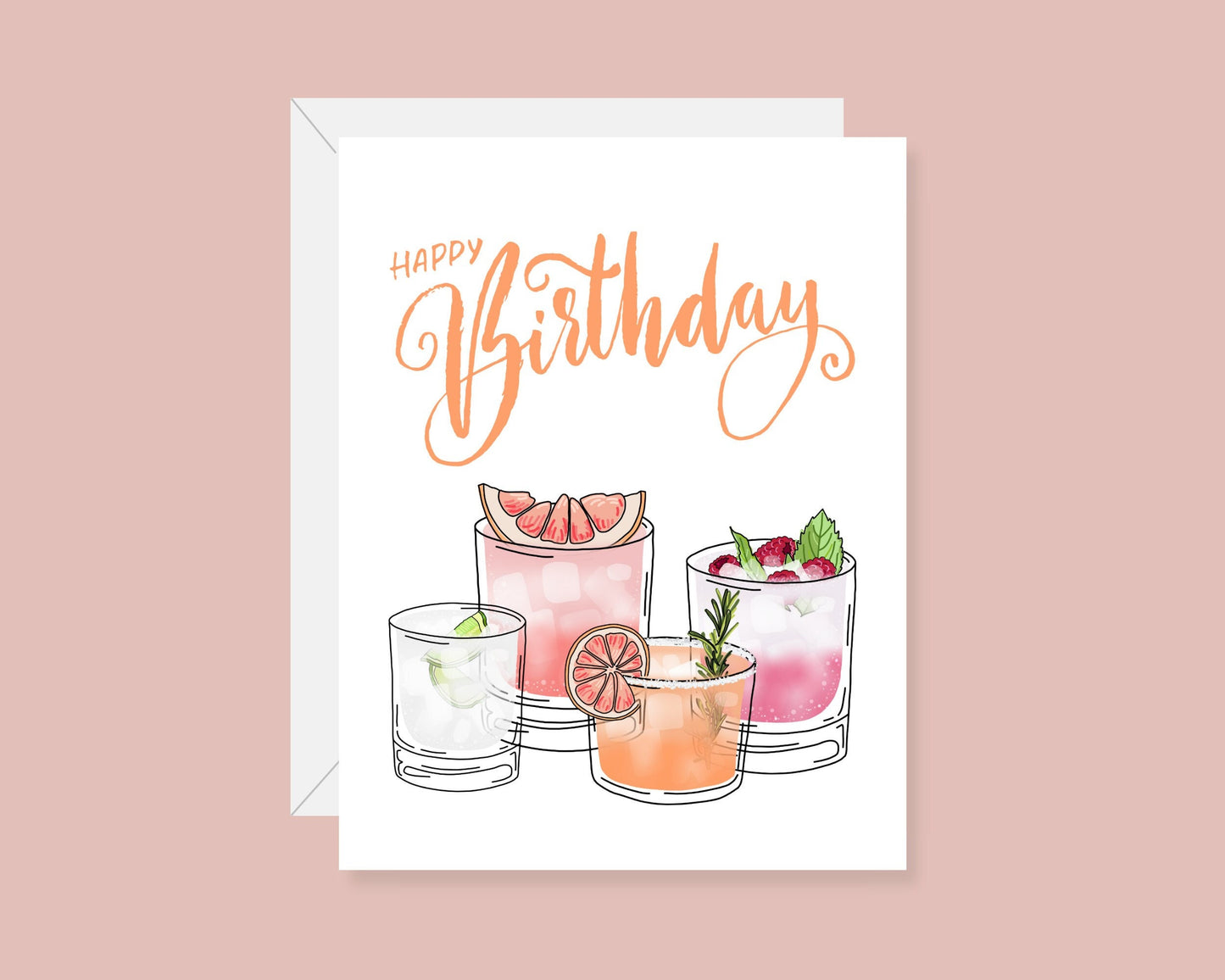 Happy Birthday Cocktail Greeting Card